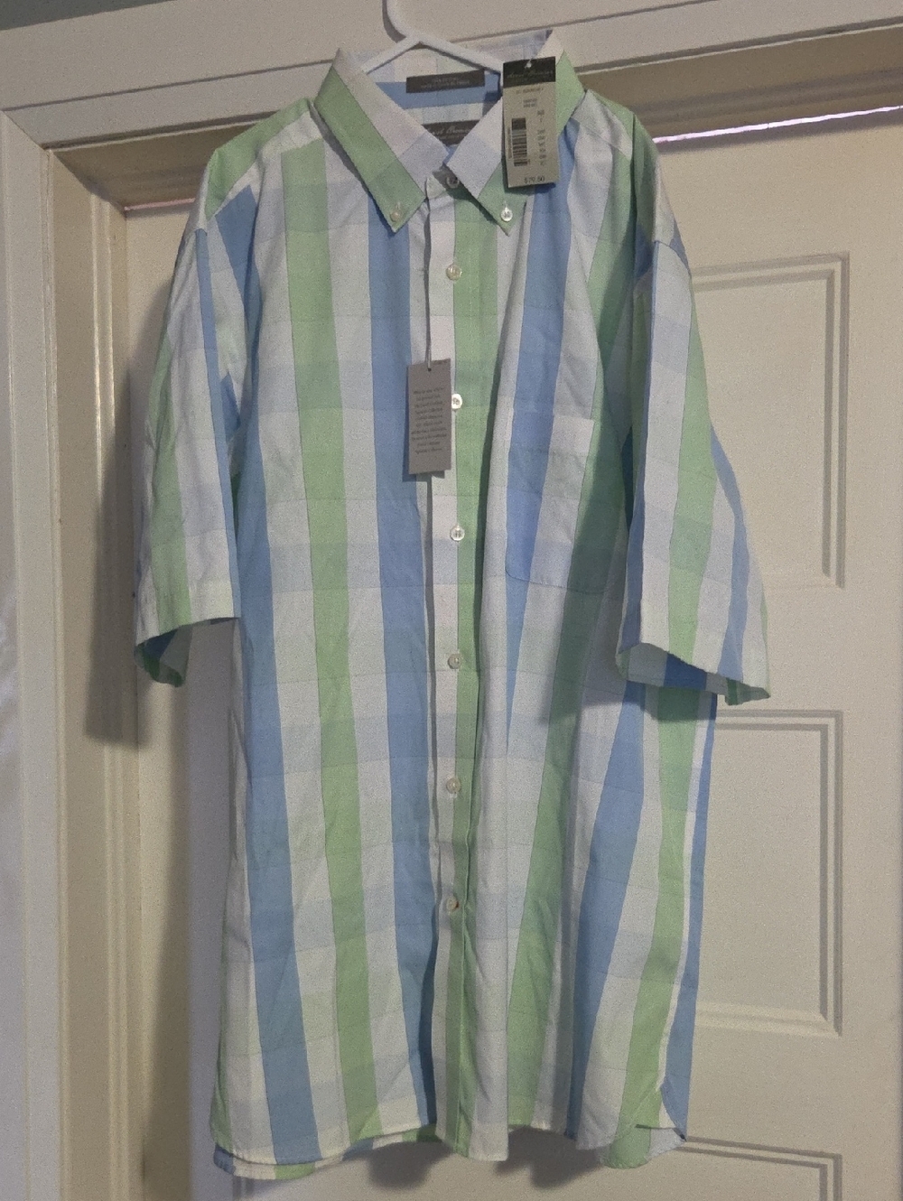 Daniel Cremieux Light Blue, Light Green & White Striped Button-Down Shirt